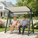 Outsunny 3 Seater Swing Chair, Garden Swing Bench with Adjustable Canopy