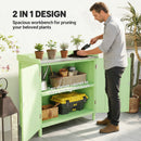 Outsunny Garden Storage Cabinet Potting Bench Table W/ galvanised Top Green