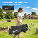 Outsunny Golf Stand Bag 6 Way Full-Length Dividers, Waterproof Golf Bag Grey