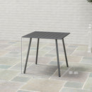Outsunny Garden Table for 4 Person with Slat Top, Steel Frame