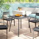 Outsunny Garden Table for 4 Person with Slat Top, Steel Frame