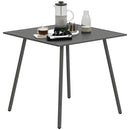 Outsunny Garden Table for 4 Person with Slat Top, Steel Frame