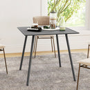 Outsunny Garden Table for 4 Person with Slat Top, Steel Frame