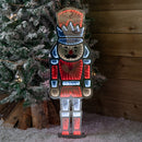 74cm Infinity Light up Standing Nutcracker Christmas Decoration with Red & White LEDs on Metal Base