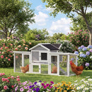 Pawhut Wooden Chicken Coop Hen House with Nesting Box Run