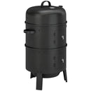 Outsunny 3-in-1 Vertical Charcoal Smoker With 2 Grill Grates, Thermometer