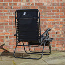 Luxury Padded Multi Position Zero Gravity Garden Relaxer Chair Lounger In All Black
