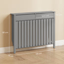 HOMCOM Radiator Cover With Drawer And Vertical Slats Grey
