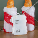 15cm Set of 5 Battery Operated Light up Christmas Candle Ornaments with 30 Cool White LEDs