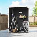Outsunny 5' X 3' Garden Shed W/ Floor, Lockable Door, Window And Vent Black