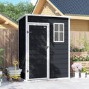 Outsunny 5' X 3' Garden Shed W/ Floor, Lockable Door, Window And Vent Black
