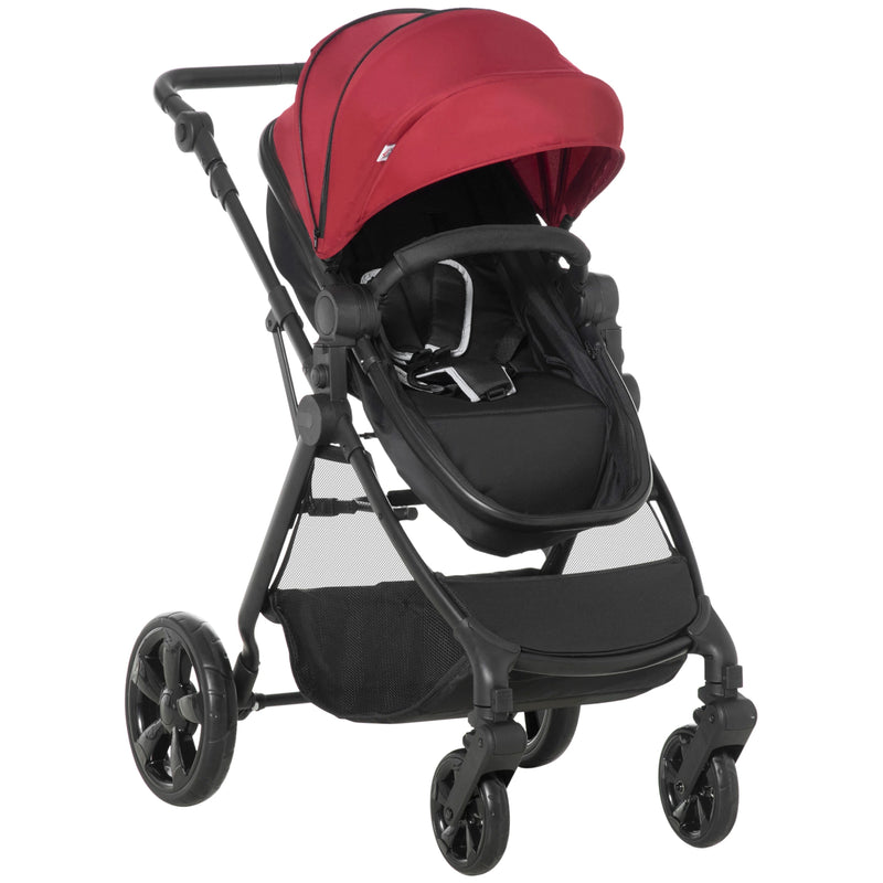 HOMCOM Baby Stroller - Pushchair - Pram - Red