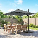 Outsunny 2.4 X 2.4 M Cantilever Parasol W/ Umbrella Weights, Dark Grey