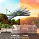 Outsunny 2.4 X 2.4 M Cantilever Parasol W/ Umbrella Weights, Dark Grey