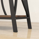HOMCOM Console Table, Industrial Narrow Sofa Table with 2 Tiers, Metal Frame