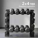 SPORTNOW 4-Tier Dumbbell Rack, Heavy-Duty Weight Rack For Dumbbells, Black