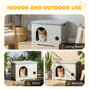 PawHut Cat House Stackable Cat Bed for Indoor Outdoor Grey