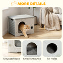 PawHut Cat House Stackable Cat Bed for Indoor Outdoor Grey