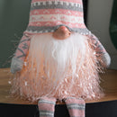 50cm Battery Operated Light up Male Christmas Gonk with Dangly Legs in Striped Hat