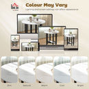 HOMCOM Folding Dining Table, Drop Leaf Table With Open Shelf, White Marble