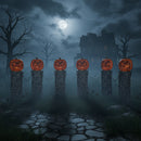 Pack Of 2: 97cm X 1.2m Battery Powered Light Up Halloween Pumpkin Fence With LEDs