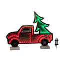 40cm Infinity Light up Christmas Truck Decoration with Red & Green LEDs on Wooden Base