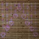 1.2m X 1.2m Light Up Heart Pin Wire Christmas Curtain Lights With 303 Rainbow LEDs