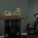 42cm Light up Hanging Christmas Reindeer and Sleigh Silhouette with Warm White LEDs