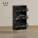 HOMCOM Slim Shoe Storage Cabinet With 3 Flip Drawers For Hallway