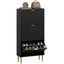 HOMCOM Slim Shoe Storage Cabinet With 3 Flip Drawers For Hallway