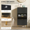 HOMCOM Slim Shoe Storage Cabinet With 3 Flip Drawers For Hallway