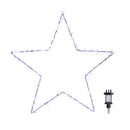 60cm Light Up Metal Hanging Christmas Star Decoration With 280 White LEDs
