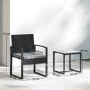 Outsunny Rattan Bistro Set, 3 PCS Garden Furniture with Cushion, Light Grey