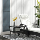Outsunny PE Rattan Coffee Table, Two-tier Side Table with Glass Top, Black