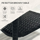 Outsunny PE Rattan Coffee Table, Two-tier Side Table with Glass Top, Black