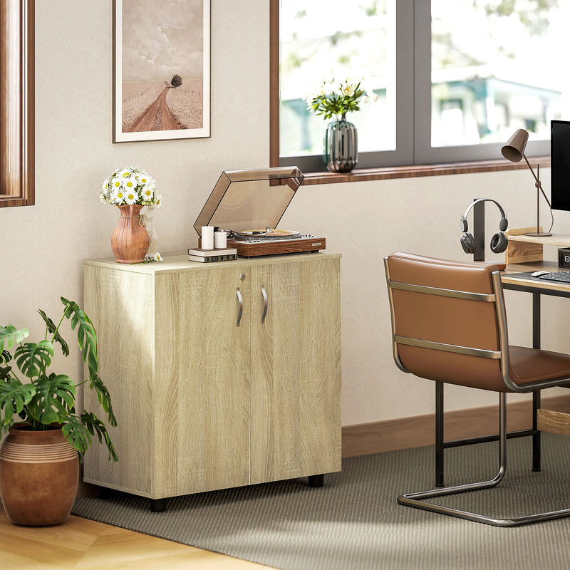 Vinsetto 2-Tier Locking Filing Cabinet Office Storage Cabinet