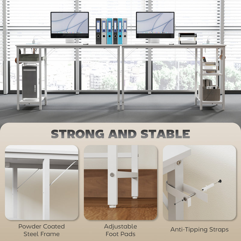 HOMCOM 120 x 60 cm Home Office Desk Reversible Study Table for Bedroom White