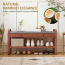 HOMCOM Shoe Bench with 2 Drawers Cushioned Seat 105 cm
