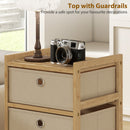 HOMCOM Chest of Drawers, 5 Drawers Dresser with Bamboo Frame, Cream White
