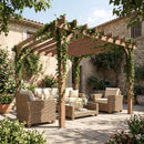 Outsunny 3 x 3 m Wooden Pergola Gazebo Grape Trellis, Maple Wood-effect