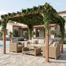 Outsunny 3 x 3 m Wooden Pergola Gazebo Grape Trellis, Maple Wood-effect