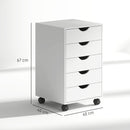 HOMCOM Mobile Vertical Filing Cabinet with 5 Drawers for Home Office, White