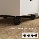 HOMCOM Mobile Vertical Filing Cabinet with 5 Drawers for Home Office, White