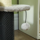 PawHut Cat Tree 2 In 1 Pet Stairs W/ Scratching Tickling Post, Light Grey/Cream White