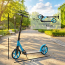 HOMCOM Folding Kick Scooter For 14+ W/ Adjustable Height, Blue