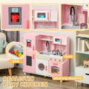 AIYAPLAY Play Kitchen Kids Kitchen Set With Lights And Sounds - Pink