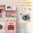 AIYAPLAY Play Kitchen Kids Kitchen Set With Lights And Sounds - Pink