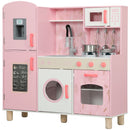 AIYAPLAY Play Kitchen Kids Kitchen Set With Lights And Sounds - Pink