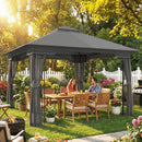 Outsunny 3.3 x 3.3 m Garden Gazebo with Shelves, UPF50+ Permanent Gazebo