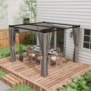 Outsunny 3 X 3(m) Pergola With Retractable Roof And Curtains